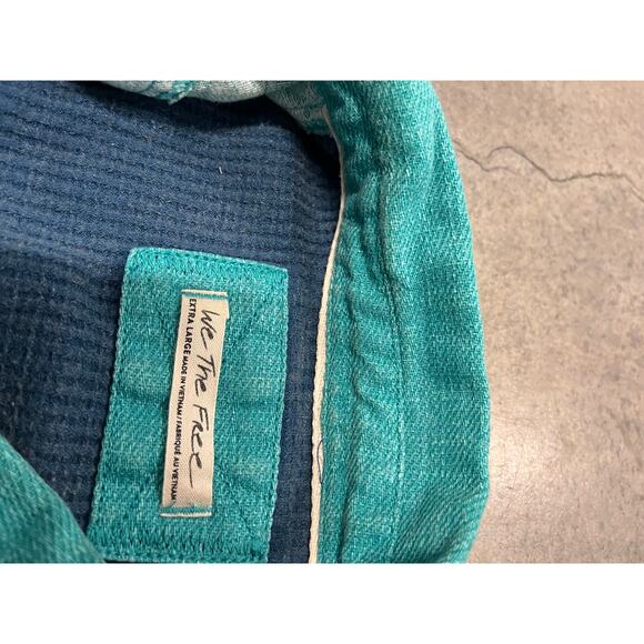 Free People Badlands Western Print Denim Mix Shirt Button Down Size XL - Picture 4 of 4